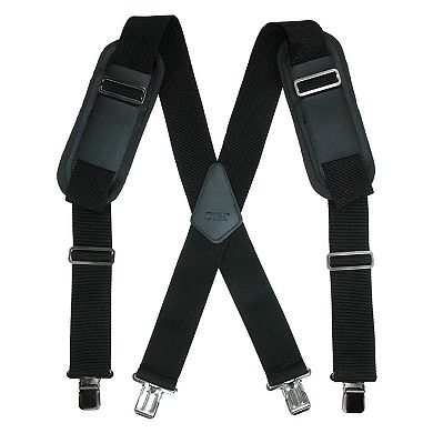 CTM Men's Elastic Work Clip-End Suspenders
