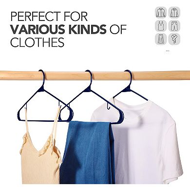 HOUSE DAY Durable Plastic Hangers Light-Weight with Hooks 60 Pack