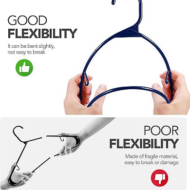 HOUSE DAY Durable Plastic Hangers Light-Weight with Hooks 60 Pack