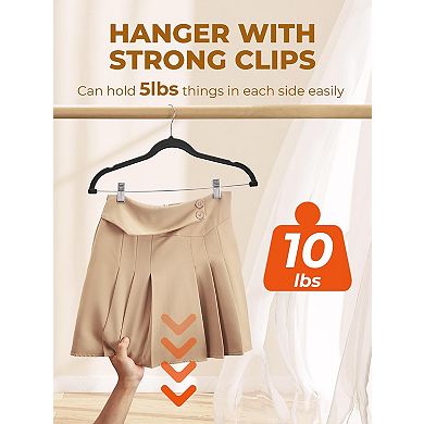 House Day Velvet Skirt Hangers 24 Pack, Velvet Hangers With Adjustable Clips