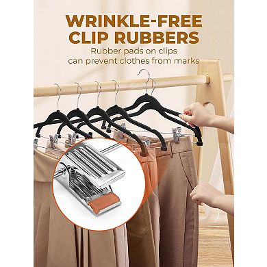 House Day Velvet Skirt Hangers 24 Pack, Velvet Hangers With Adjustable Clips