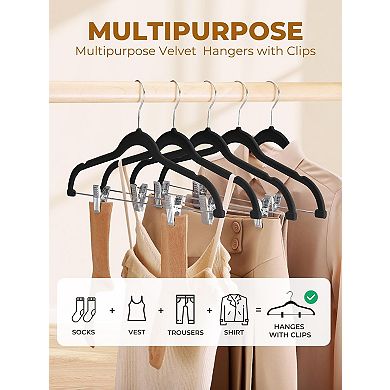 House Day Velvet Skirt Hangers 24 Pack, Velvet Hangers With Adjustable Clips