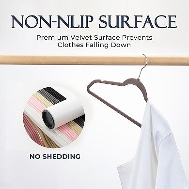 HOUSE DAY 17.5 Inch Velvet Hangers 60 Pack