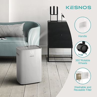 Kesnos 5,500 Sq. Ft Large Dehumidifier For Home With Drain Hose