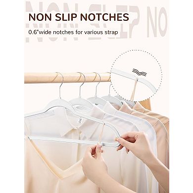 HOUSE DAY Plastic Hangers Extra Wide with 360° Swivel Hook White 60 Pack