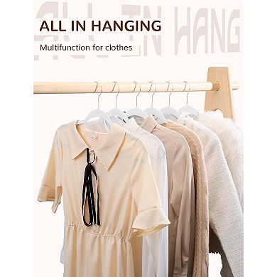 HOUSE DAY Plastic Hangers Extra Wide with 360° Swivel Hook White 60 Pack