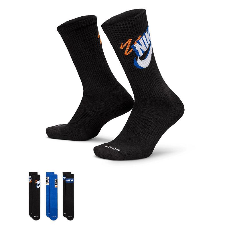 Women's Nike 3-Pack Crew Socks, Size: Medium, Black