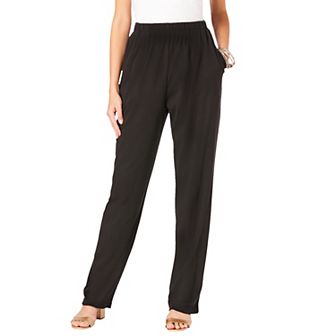 Roaman's Women's Plus Size Tall Plus Size Straight Leg Soft Knit Pull On Pant