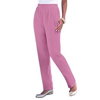 Roaman's Women's Plus Size Tall Plus Size Straight Leg Soft Knit Pull On Pant