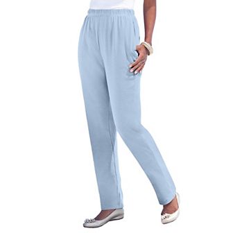 Roaman's Women's Plus Size Tall Plus Size Straight Leg Soft Knit Pull On Pant