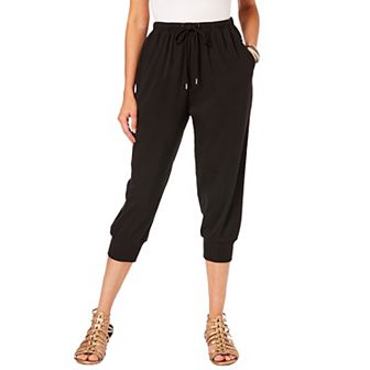 Roaman's Women's Plus Size Plus Size Soft Knit Capri Pant With Drawstring Waist