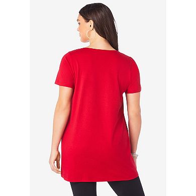 Roaman's Women's Plus Size Ultimate Pleatneck Tunic