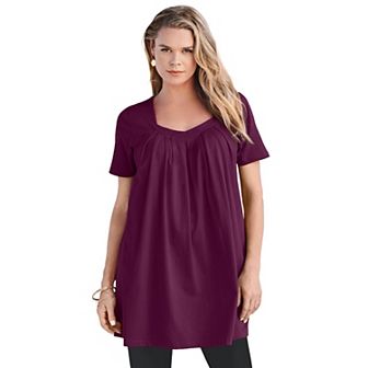 Roaman's Women's Plus Size Pleatneck Ultimate Tunic