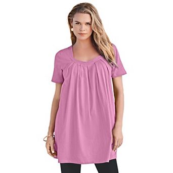 Roaman's Women's Plus Size Ultimate Pleatneck Tunic