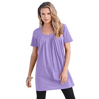Roaman's Women's Plus Size Ultimate Pleatneck Tunic