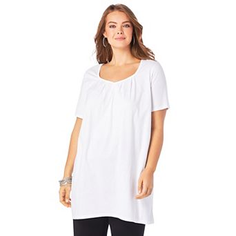 Roaman's Women's Plus Size Ultimate Pleatneck Tunic