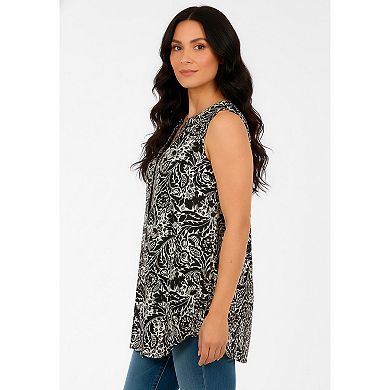 Roaman's Women's Plus Size Sleeveless Angelina Tunic