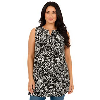 Roaman's Women's Plus Size Sleeveless Angelina Tunic