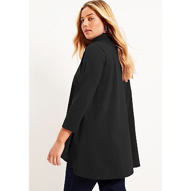 June & Vie Women's Plus Size One+Only Mock-Neck Tunic