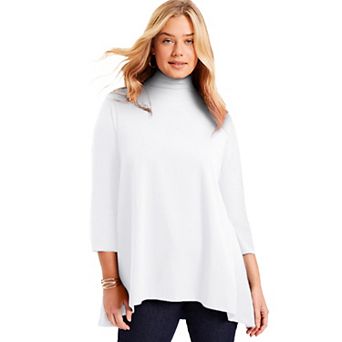 June + Vie Women's Plus Size One+only Mock-neck Tunic