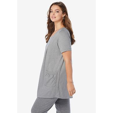 Roaman's Women's Plus Size Two Pocket Soft Knit Swing Tunic