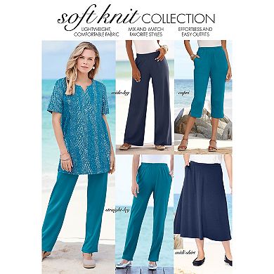 Roaman's Women's Plus Size Two Pocket Soft Knit Swing Tunic