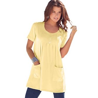 Roaman's Women's Plus Size Plus Size Two Pocket Soft Knit Swing Tunic