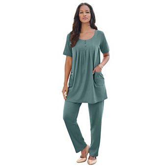 Roaman's Women's Plus Size Plus Size Two Pocket Soft Knit Swing Tunic