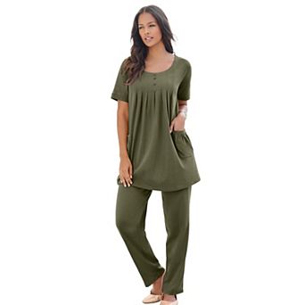 Roaman's Women's Plus Size Two Pocket Soft Knit Swing Tunic