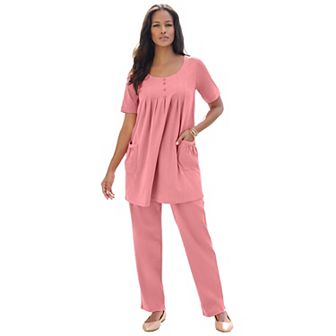 Roaman's Women's Plus Size Plus Size Two Pocket Soft Knit Swing Tunic