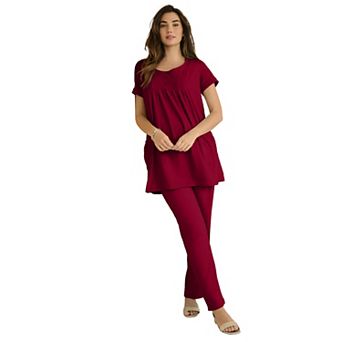 Roaman's Women's Plus Size Two Pocket Soft Knit Swing Tunic