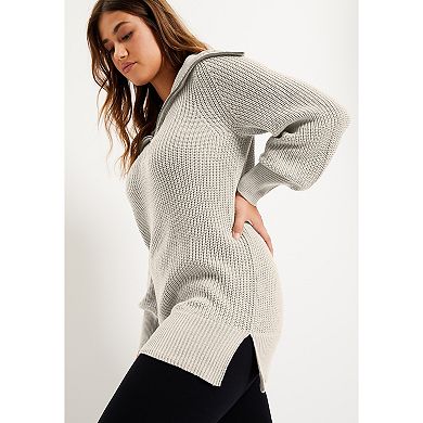June & Vie Women's Plus Size Half-Zip Sweater