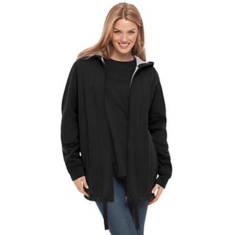 Woman Within Plus Size Thermal Lined Fleece Hoodie