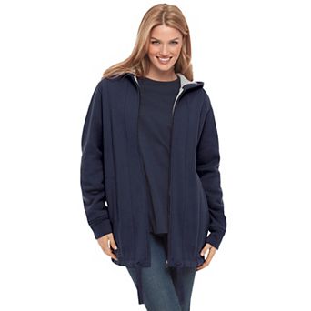 Woman Within Plus Size Thermal Lined Fleece Hoodie