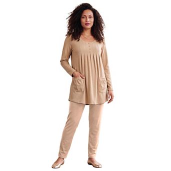 Roaman's Women's Plus Size Two Pocket Long Sleeve Soft Knit Swing Tunic