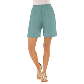 Roaman's Women's Plus Size Petite Plus Size Soft Knit Pull-On Short