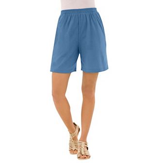 Roaman's Women's Plus Size Petite Plus Size Soft Knit Pull-On Short