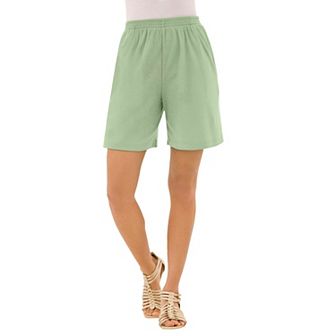 Roaman's Women's Plus Size Petite Plus Size Soft Knit Pull-On Short