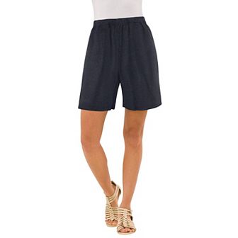 Roaman's Women's Plus Size Petite Plus Size Soft Knit Pull-On Short