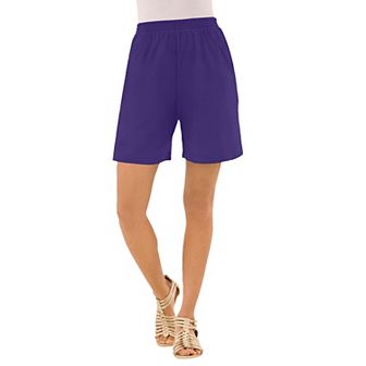 Roaman's Women's Plus Size Petite Plus Size Soft Knit Pull-On Short