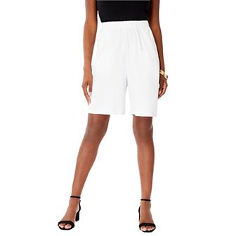 Roaman's Women's Plus Size Petite Plus Size Soft Knit Pull-On Short