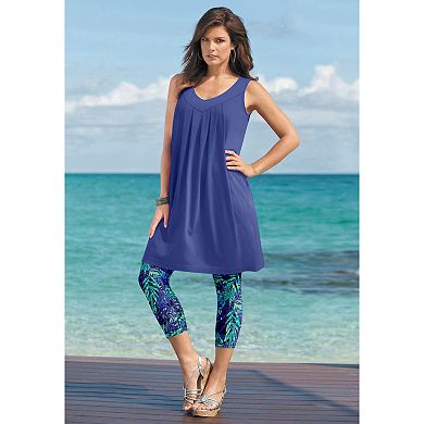 Roaman's Women's Plus Size Ultimate Pleated Tunic Tank