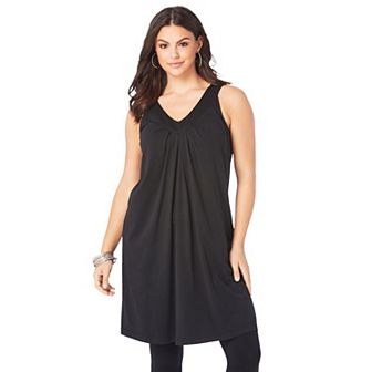 Roaman's Women's Plus Size Ultimate Pleated Tunic Tank