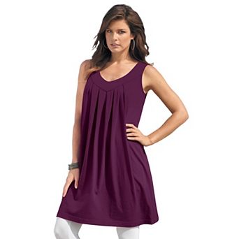 Roaman's Women's Plus Size Pleated Ultimate Tunic Tank