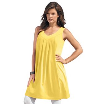 Roaman's Women's Plus Size Ultimate Pleated Tunic Tank