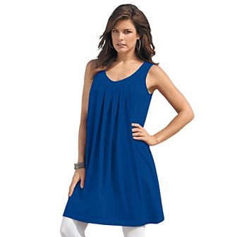 Roaman's Women's Plus Size Ultimate Pleated Tunic Tank