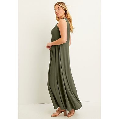 June & Vie Women's Plus Size Sleeveless Sweetheart Dress