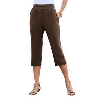 Roaman's Women's Plus Size Plus Size Soft Knit Pull-On Capri Pant