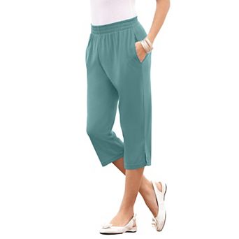 Roaman's Women's Plus Size Soft Knit Pull-On Capri Pant