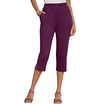 Roaman's Women's Plus Size Plus Size Soft Knit Pull-On Capri Pant